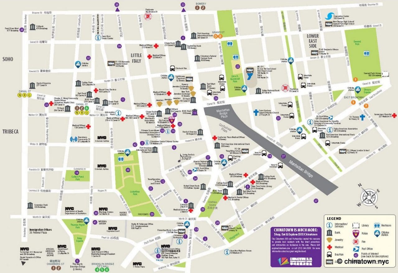 Chinatown NYC Print Map