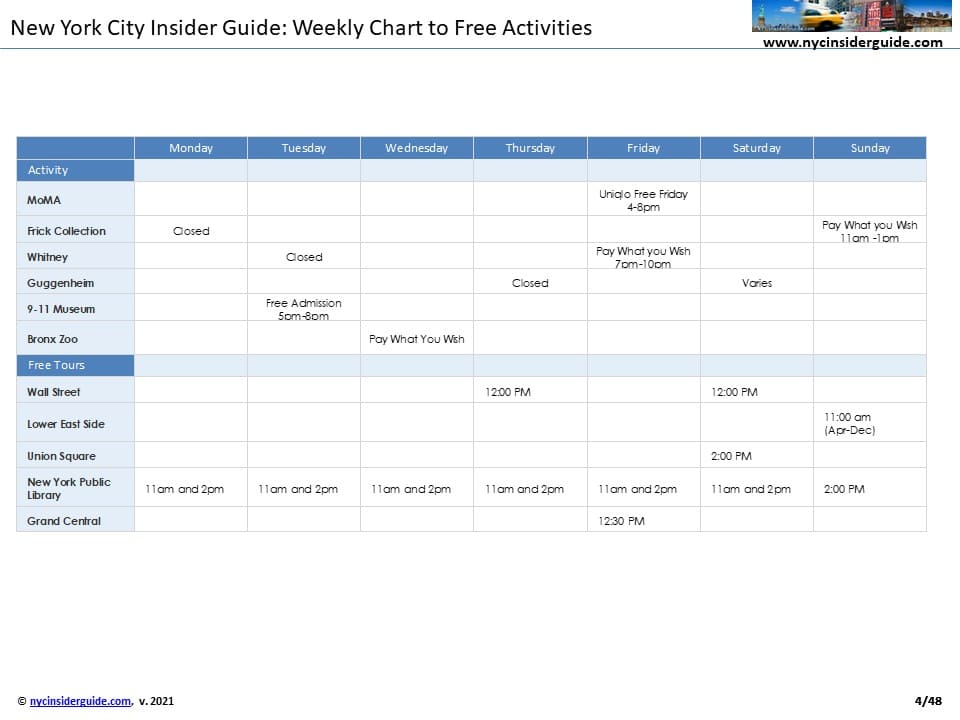 New York City Museums Free Calendar New York City Museums Free Calendar