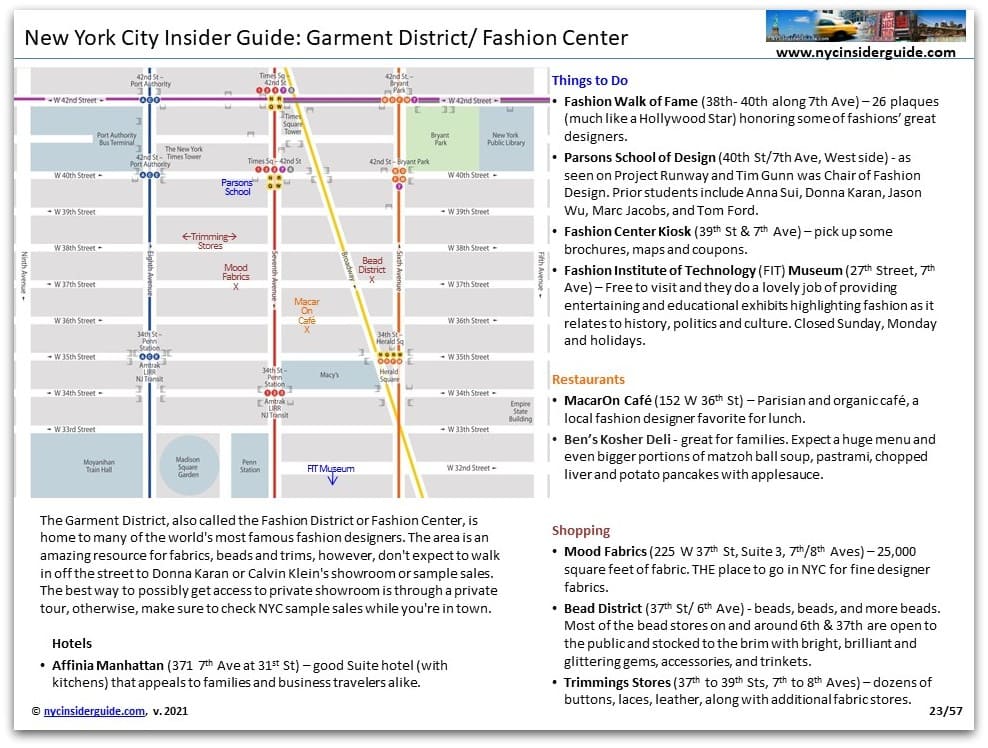 Garment District NYC Map Garment District NYC Map