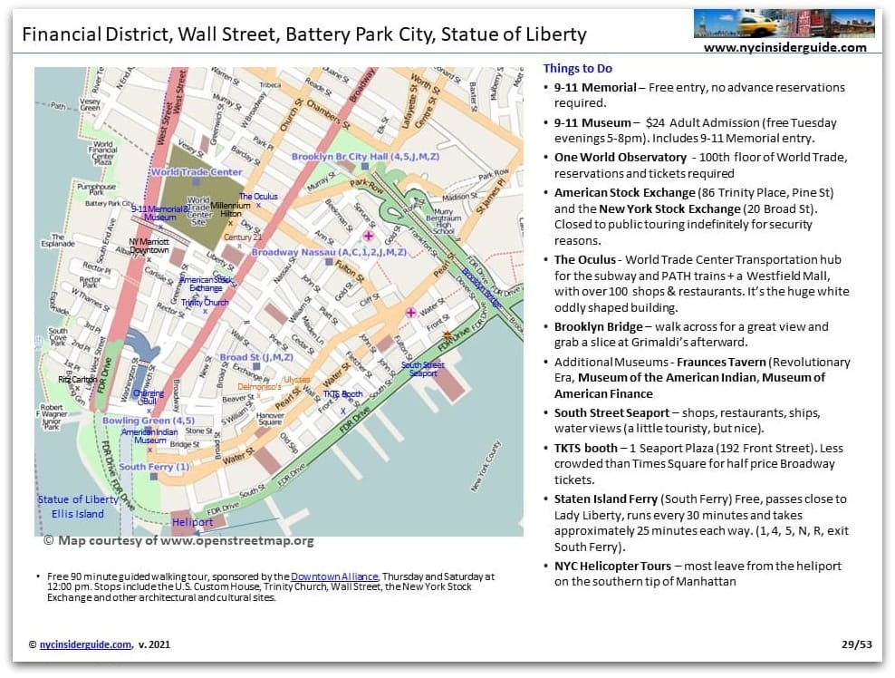 Financial District NYC Printable Map Financial District NYC Printable Map