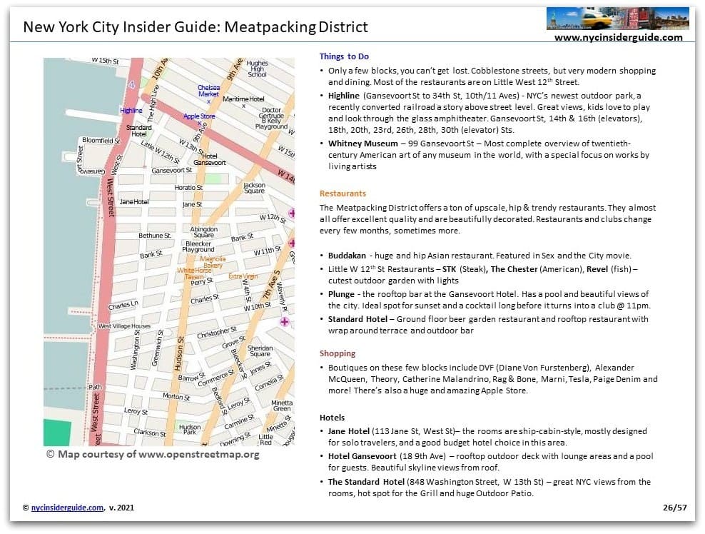Meatpacking District NYC Print Map