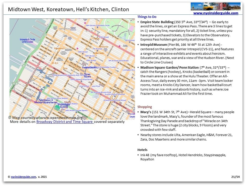 Midtown West NYC Map Midtown West NYC Map