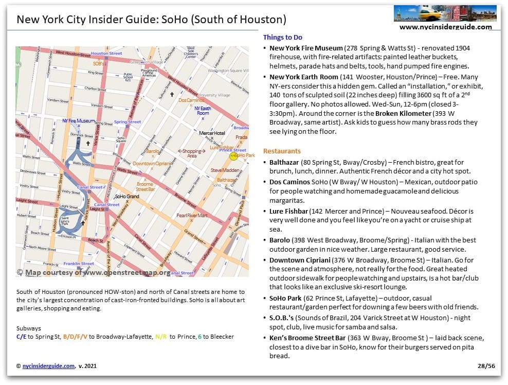 SoHo NYC Map and Guide SoHo NYC Map and Guide