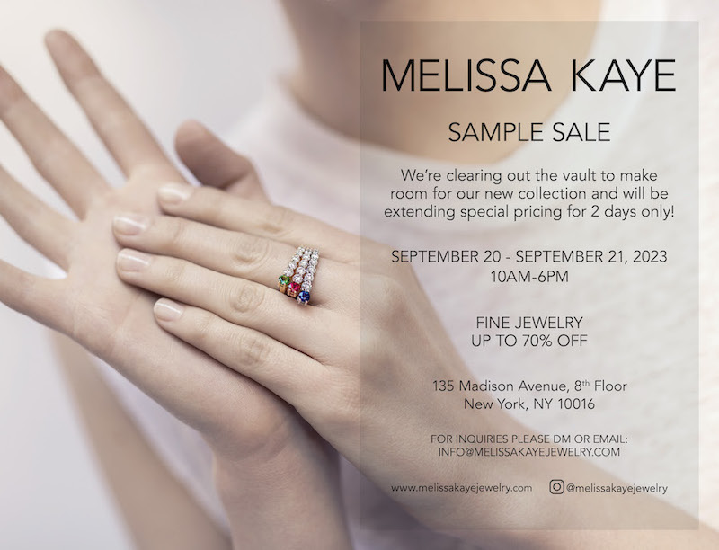 Melissa Kaye Sample Sale | Fine Jewelry Up to 70% Off 2 Days