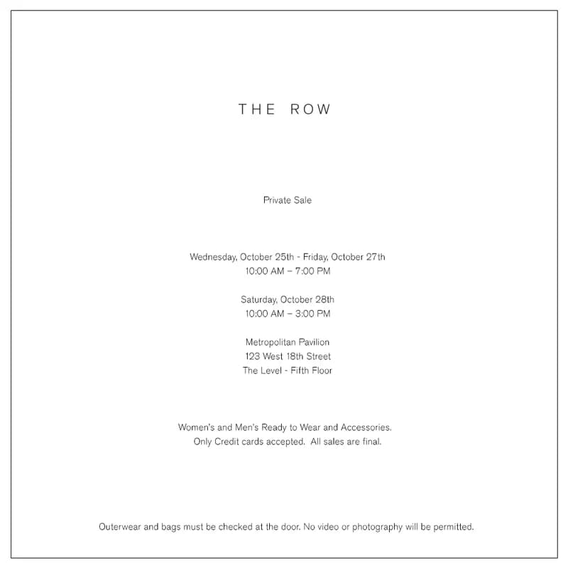 The Row, Hermès, Jimmy Choo Sample Sales Galore This Week