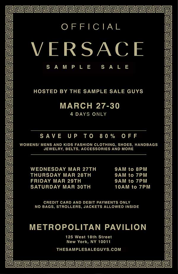 Versace Sample Sale Versace Sample Sale