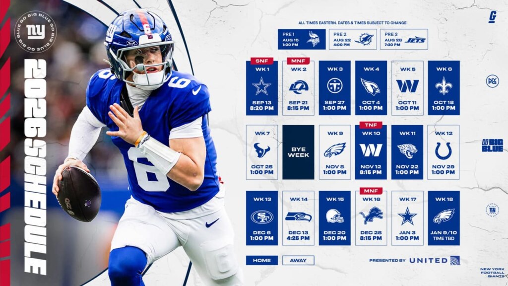 New York Giants Schedule