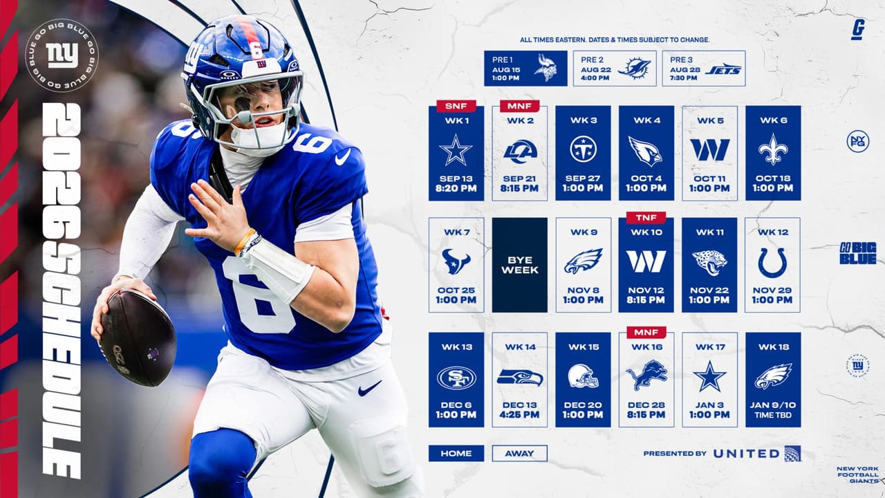 New York Giants Schedule