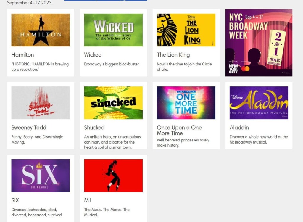 Broadway Week Fall 2023