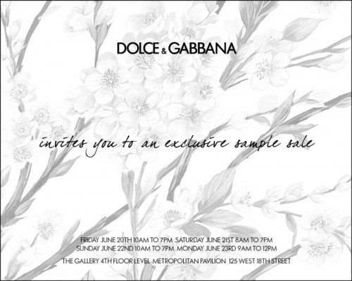 Dolce & Gabbana Sample Sale