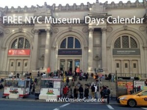 NYC Museums Free Days Calendar