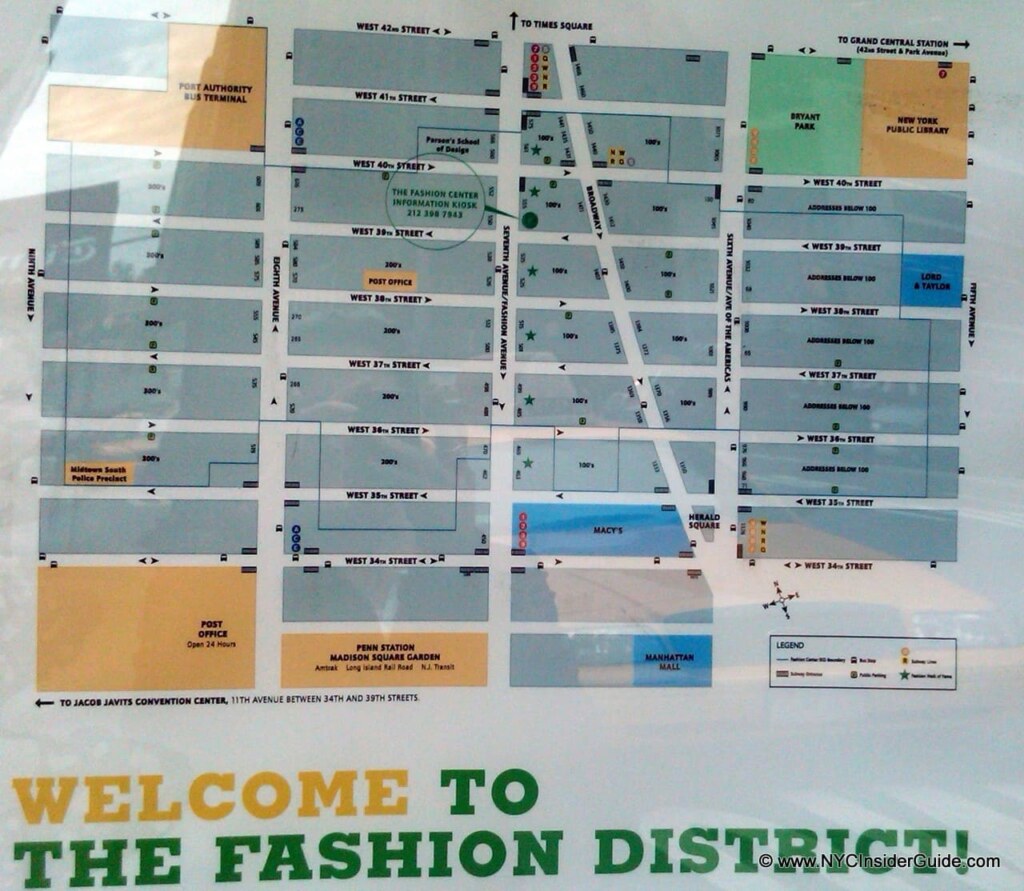 Garment District Fashion Center NYC Free Map Guide|Garment District NYC Map|Sandbar Rooftop Hilton New York Fashion District