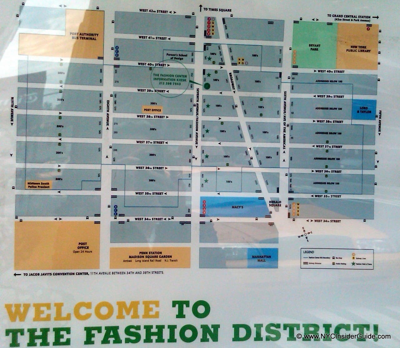 Garment District Fashion Center NYC Free Map Guide|Garment District NYC Map|Sandbar Rooftop Hilton New York Fashion District