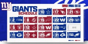 New York Giants Schedule 2023