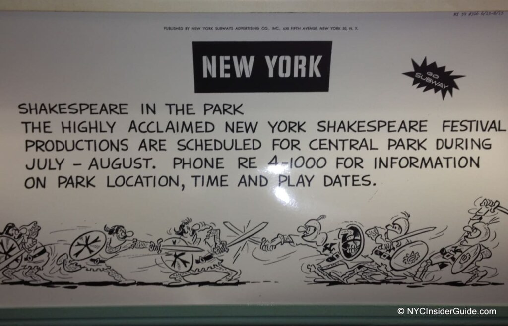 Shakespeare in the Park Subway Advertisement