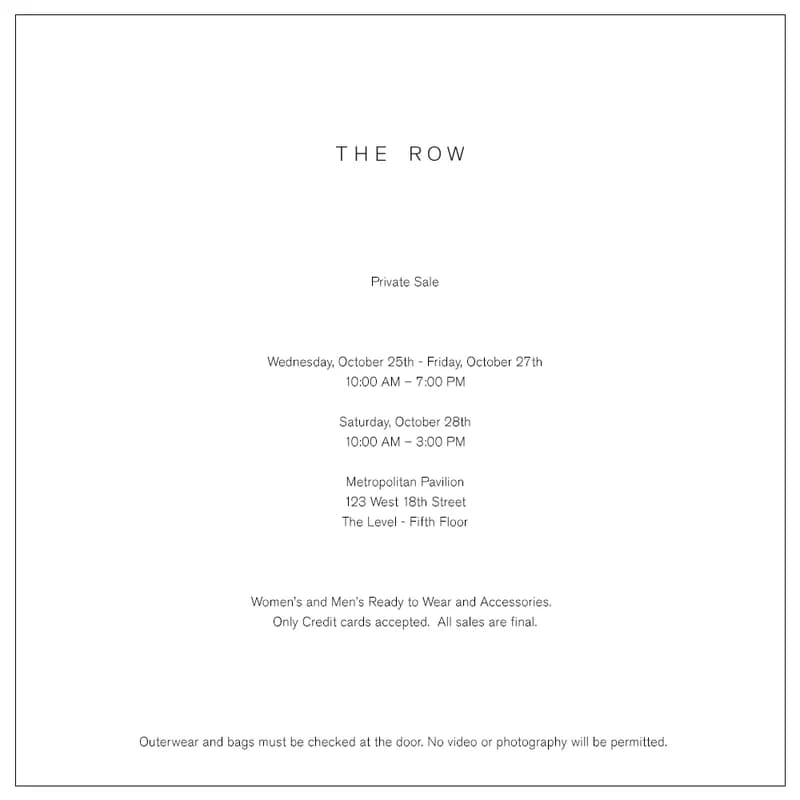 The Row Sample Sale 2023