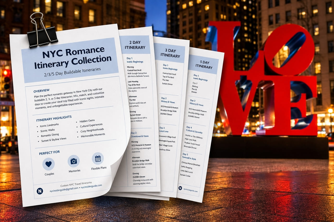 NYC romantic itinerary from NYC Insider Guide